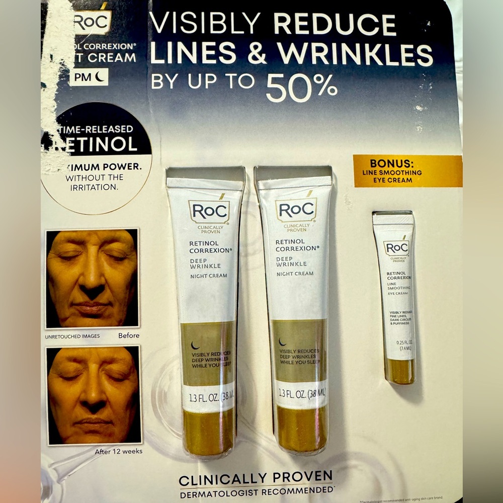Roc Retinol Correxion Night Cream 2pk w/ bonus eye cream!!